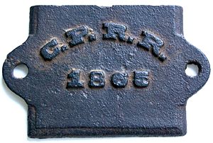 Central Pacific Railroad 1865 sand cast journal box cover