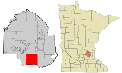 Location of Eden Prairiewithin Hennepin County, Minnesota