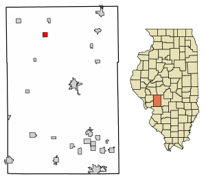 Location of Palmyra in Macoupin County, Illinois.