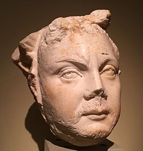 Marble head of Roman Emperor Balbinus