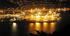 Port of Wellington at night