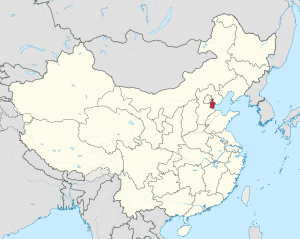 Location of Tianjin Municipality within China