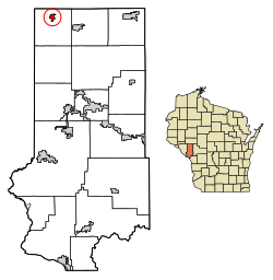 Location of Eleva in Trempealeau County, Wisconsin.