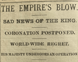 1902 coronation postponed Northern Echo