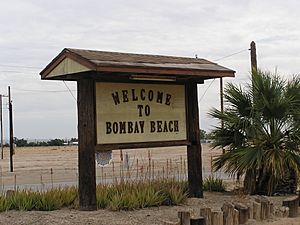 Sign for Bombay Beach