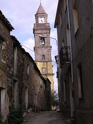 The bell-tower of San Nicola Church, Ortueri