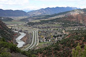 The Colorado River, Interstate 70, and Chacra.