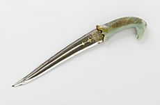 Dagger (khanjar) of Emperor Aurangzeb (reigned 1658-1707) and sheath LACMA M.76.2.7a-b (3 of 9)