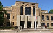 Jewell County, Kansas courthouse E entrance 2