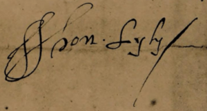 Lyly's signature, from a letter to Sir Robert Cecil, 4 Feb. 1602-3