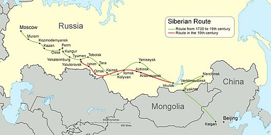 Map Siberian route english