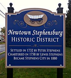 Newtown-Stephensburg Historic District sign