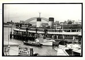 Sydney Ferry SOUTH STEYNE at Balmain after fire 26 August 1974