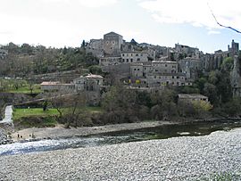 View of Balazuc by the Ardèche River