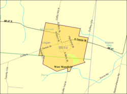 Detailed map of West Mansfield