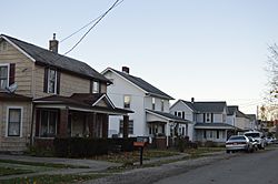 Houses on Jackson Street south of the post office