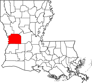 Map of Louisiana highlighting Vernon Parish