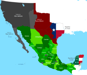 Mapa Mexico 1847