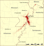 New Madrid Seismic Zone activity 1974-2011