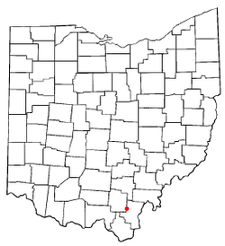 Location of Centerville, Gallia County, Ohio