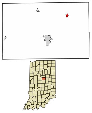 Location of Windfall City in Tipton County, Indiana.