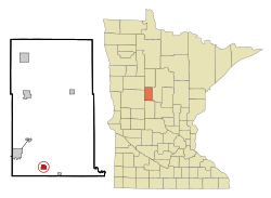 Location of Verndale, Minnesota