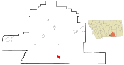 Location of Wyola, Montana