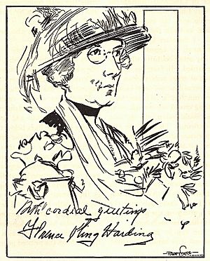 Florence Kling Harding autographed drawing by Manuel Rosenberg, 1921