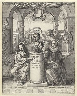 Frontispiece to 'The History of the Royal-Society of London'