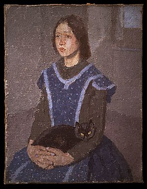 Gwen John - Girl with a Cat, 1918–22, 1976.201.25