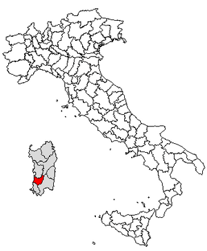 Location of Province of Medio Campidano