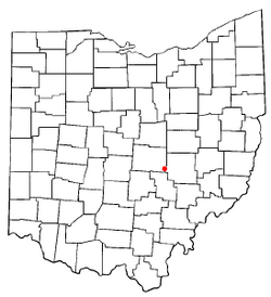 Location of Gratiot, Ohio