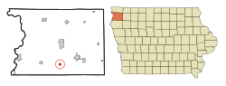Location of Maurice, Iowa