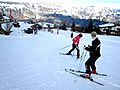 Skiing lesson at Flumserberg