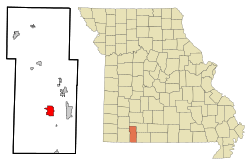 Location of Kimberling City, Missouri