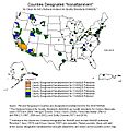 US Counties Designated Non-attainment according to EPA NAAQS