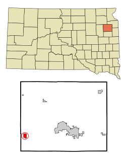 Location in Codington County and the state of South Dakota