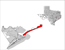 Location of Bolivar Peninsula, Texas