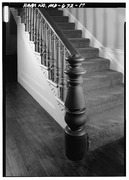 INTERIOR VIEW, FIRST FLOOR, DETAIL OF NEWEL POST AND BALUSTRADE OF STAIRWAY - Pleasant Prospect, 12806 Woodmore Road, Mitchellville, Prince George's County, MD HABS MD,17-WOOD.V,2-17