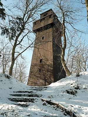 Wooden tower on mountain Lupfen