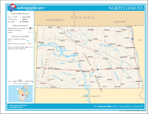 Map of North Dakota NA