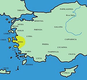 Turkey ancient region map ionia