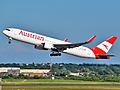 Austrian Airlines Boeing 767-3Z9(ER) OE-LAW (China) departing JFK Airport