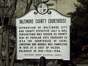 Baltimore County Courthouse Marker Dec 09