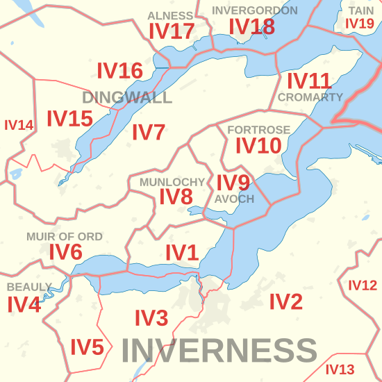 IV postcode area inset map