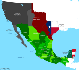 Mapa de Mexico 1845