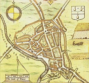 Worcester, 1610 map