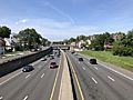 2021-06-05 15 43 04 View north along New Jersey State Route 444 (Garden State Parkway) from the pedestrian overpass at New Street in East Orange, Essex County, New Jersey