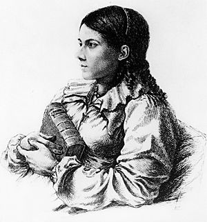 Bettina von Arnim as drawn by Ludwig Emil Grimm during the first decade of the 19th century