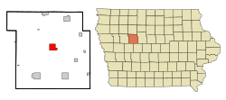 Location of Rockwell City, Iowa